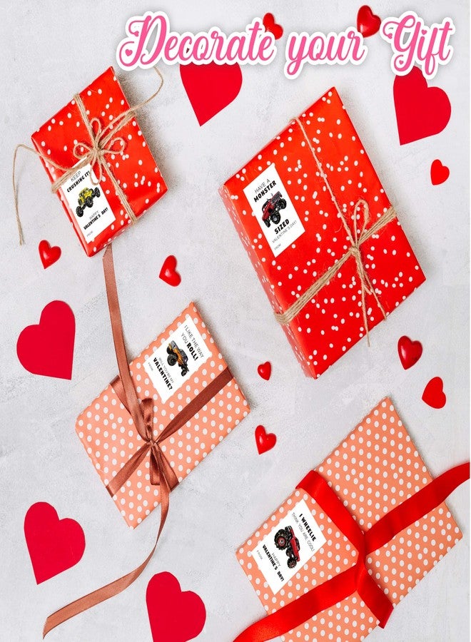 YQV Valentines Day Gift Tags Stickers, 40 Trucks Cars Valentine's Day Stickers for Kids, Self Adhesive Happy Valentine's Day Labels for Valentine Gift Decoration-A01 - Image 5
